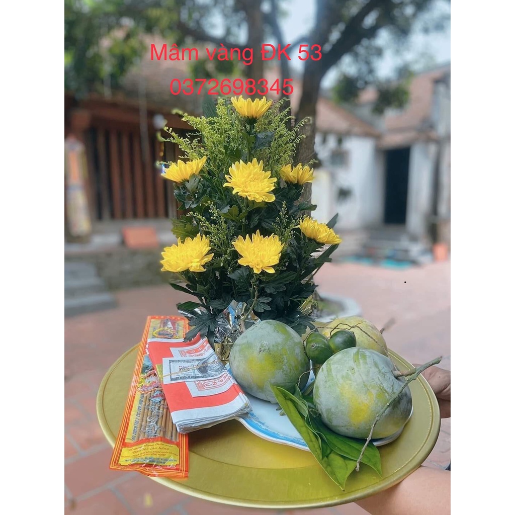 Mâm vàng ĐK 70cm,53cm,42cm, hàng cao cấp,Công nghệ Anode không bay màu, không xỉn màu, rỉ sét, trang trọng, lịch sự.