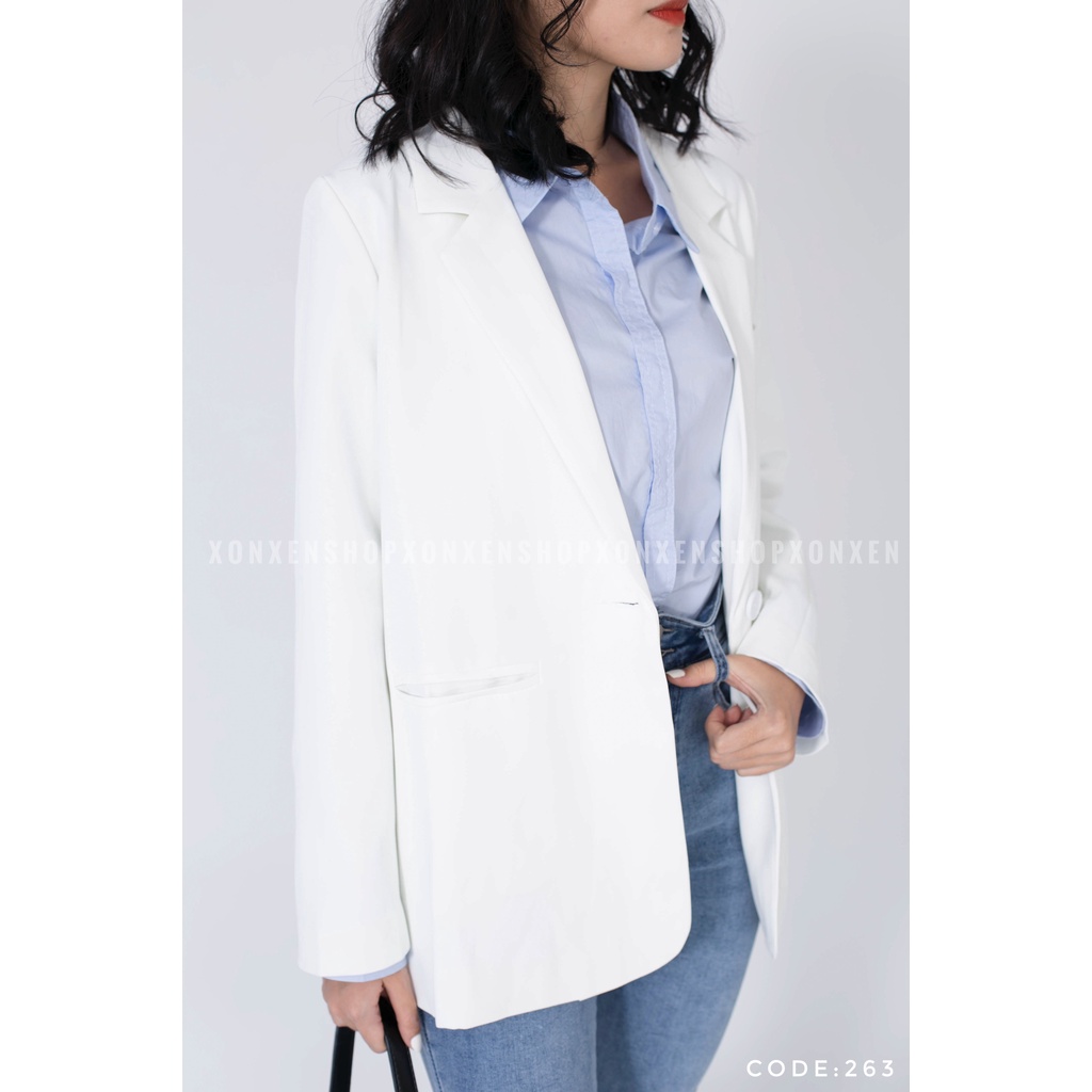 Áo khoác vest nữ áo khoác blazer nữ hai túi cá tính XONXEN SHOP freesize mã 263