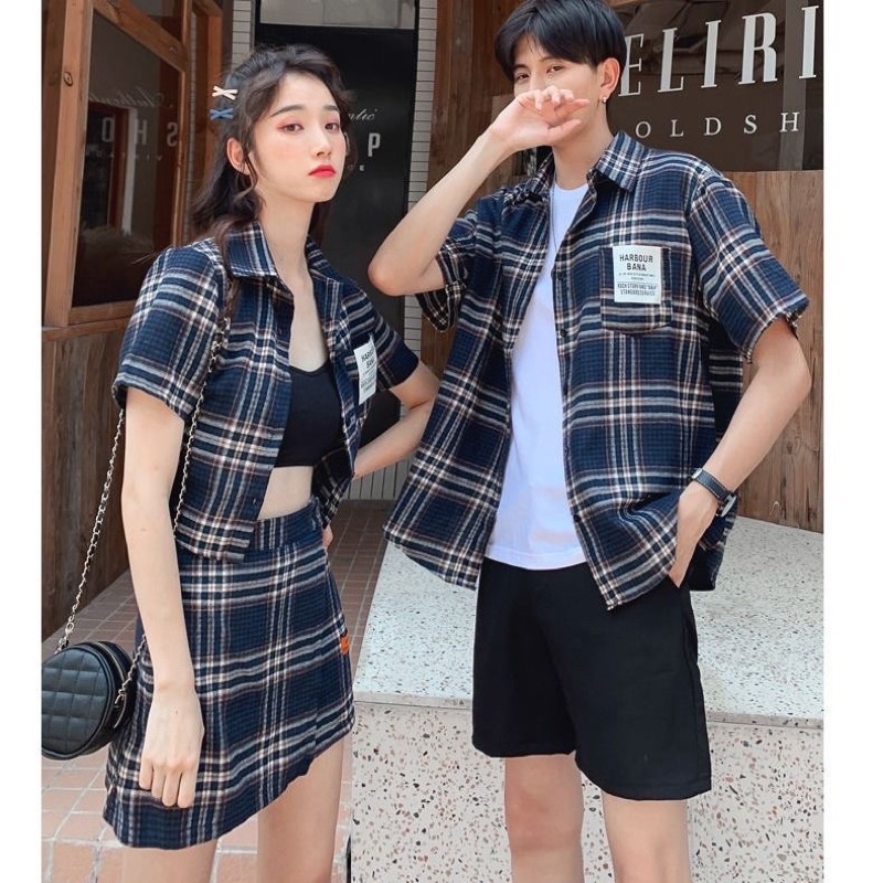 Set Đồ Đôi Couple Kẻ Caro Dễ Mặc