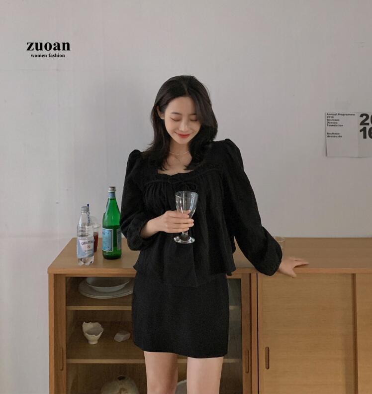 SUXI Áo Sơ Mi Dài Tay Dáng Rộng Xinh Xắn Theo Phong Cách Hàn Quốc Dành Cho Nữ