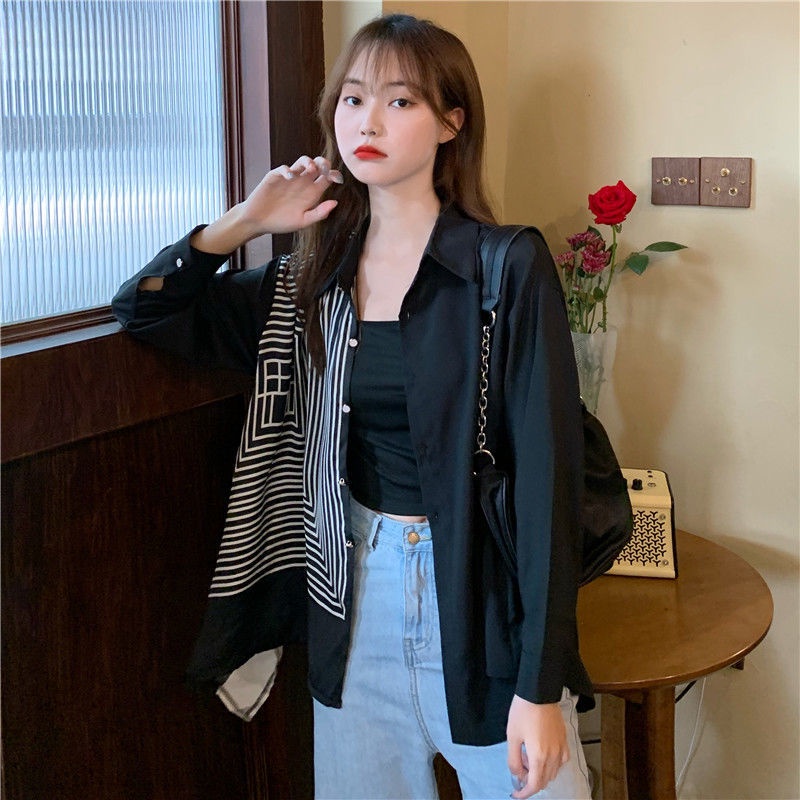 Sơ Mi Nữ Dài Tay Dáng Rộng Kẻ Sọc 573