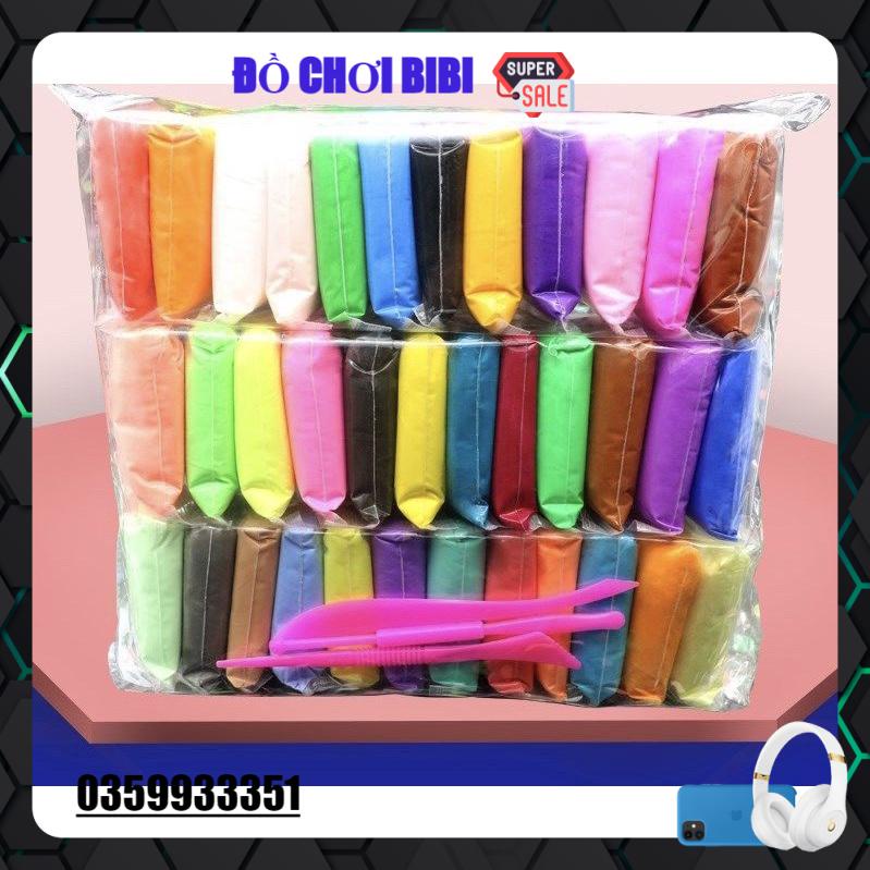 Đất sét nhật tự khô Lốc 36 màu Pastel &amp;DIY&amp; Neon 8D cao cấp Softclay nặn hình,làm Butter slime