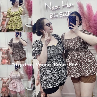 Set áo hoa nhún quần short bigsize vương ngọc hân