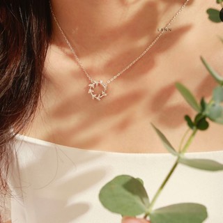 Dây chuyền bạc nữ vòng tròn lá nhỏ