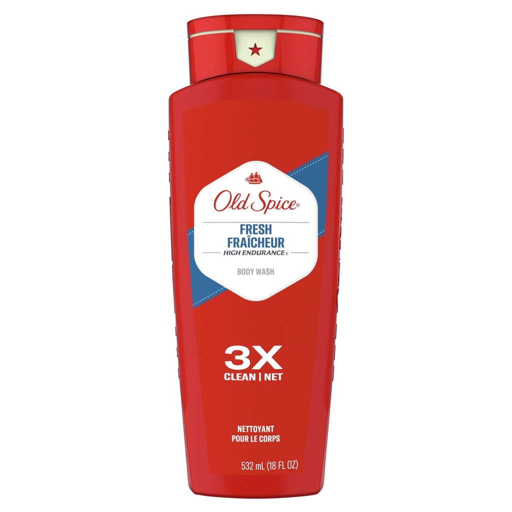 Sữa Tắm Gội cho Nam Old Spice FRESH làm sạch sảng khoái và bảo vệ cơ thể 532ML