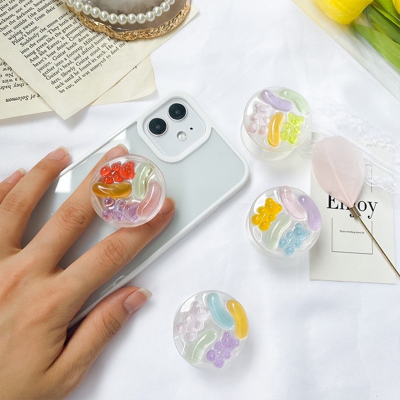 Giá đỡ điện thoại popsocket tròn jelly bear | candylab.official