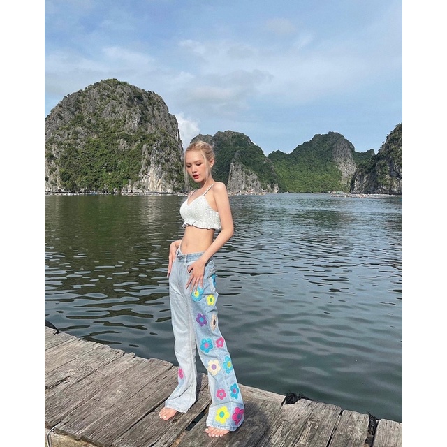 ✨💕Quần jeans hoa giống Xoài non đây ạ