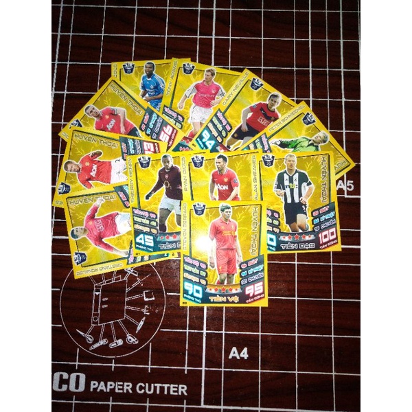 Thẻ cầu thủ bóng đá huyền thoại legend vàng gold Match Attax PHIÊN BẢN POCA 2012/13 ST STORE CARD thẻ in custom