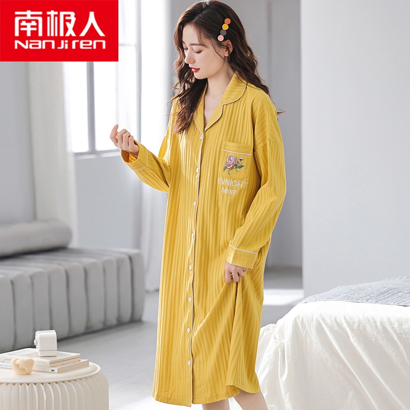 Đầm Ngủ Cotton Tay Dài Thời Trang Xuân Thu Dành Cho Nữ 2021 | BigBuy360 - bigbuy360.vn