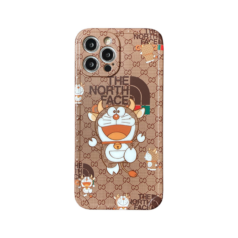 Luxury Brand versus Cartoon Doraemon  Full Screen Pattern Earthquake Resistance And Drop Resistance  TPU Phone Case iPhone 11 Pro Max X XS Max XR Cover iPhone 12 Pro Max 12 Mini Full Casing Shell iPhone SE 2020