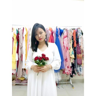 Maxi trắng tay dài