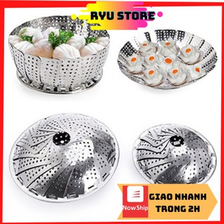 Vỉ hấp xòe inox ❤️𝑭𝑹𝑬𝑬𝑺𝑯𝑰𝑷❤️vĩ inox đa năng 24cm - mở ra gấp gọn dễ dàng
