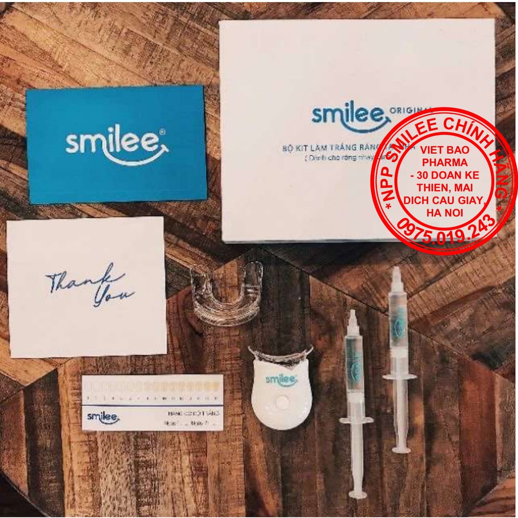 ✅🎁 MUA 1 TẶNG 1 - Bộ Kit làm trắng răng, Bộ 2 ống Gel SMILEE USA sau 7 ngày, không ê buốt, phụ kiện đèn Led, khuôn dẻo