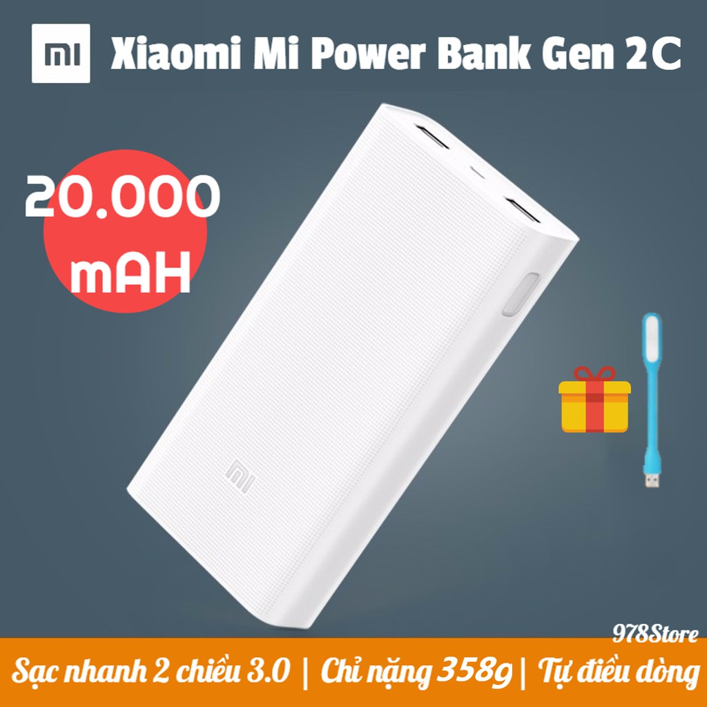 Pin Sạc dự phòng Xiaomi 2C 20000 mAh - Pin dự phòng Xiaomi 20000 mAh