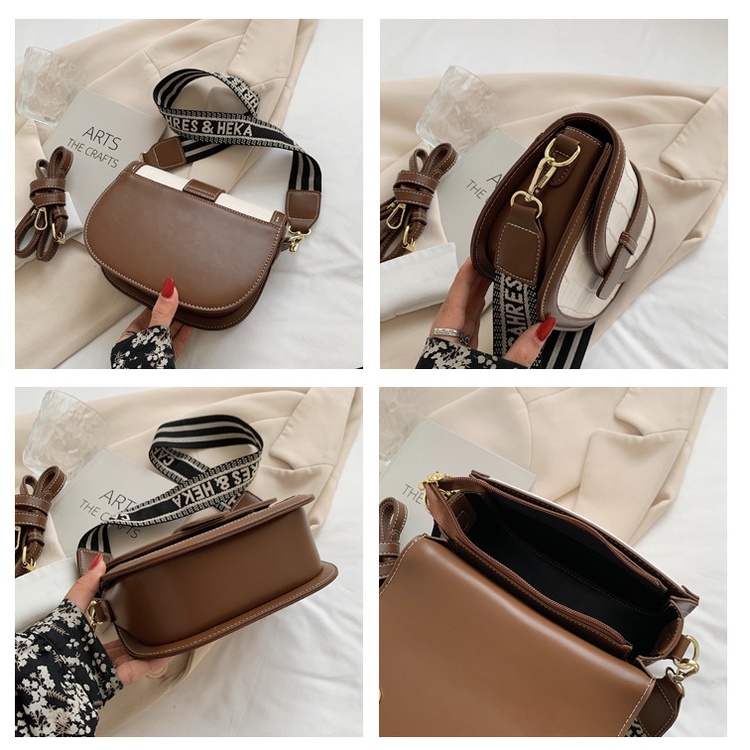 Túi đeo vai/kẹp nách IELGY hình bán nguyệt nhỏ phong cách phương Tây thời trang mùa thu thanh lịch cho nữ