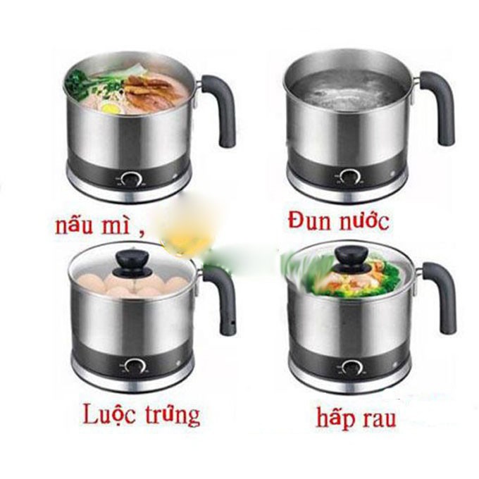 Ca Nầu Mì MINI Nồi Lẩu Mini Đa Năng Vỏ Innox Cao Cấp Nút Vặn