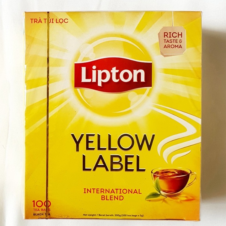 Hộp Trà Lipton túi lọc Yellow Label Tea hộp 100 gói, Trà Nhãn Vàng