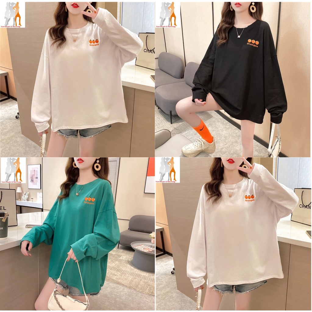 Áo thun dài tay unisex nam nữ in chữ Oranges - Trùm Chuyên Sỉ Thời Trang
