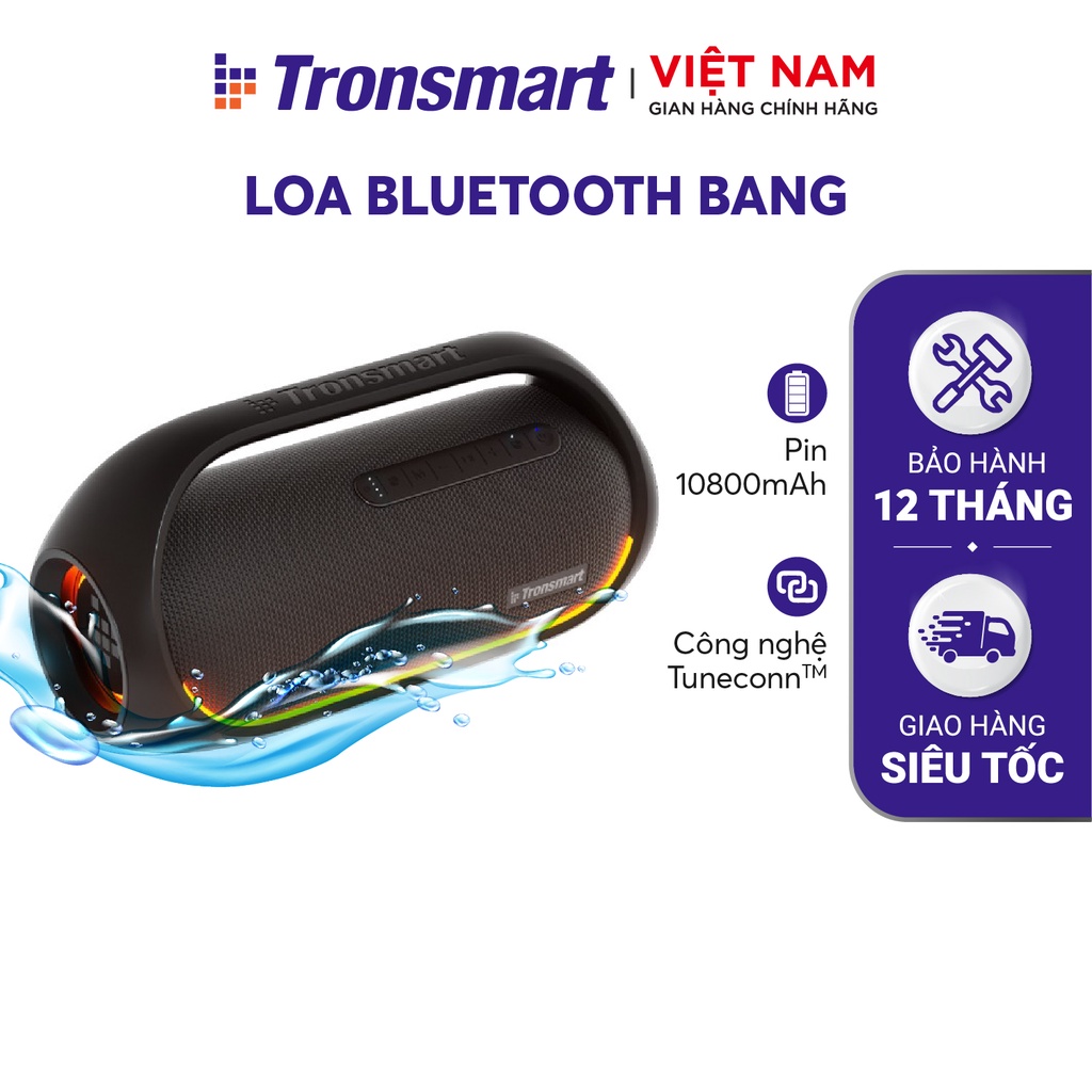 Loa bluetooth TRONSMART BANG (BẢN NÂNG CẤP) Công suất 60W, Đèn led RGB -  Công nghệ TuneConn, SoundPulse - 8 chế đ