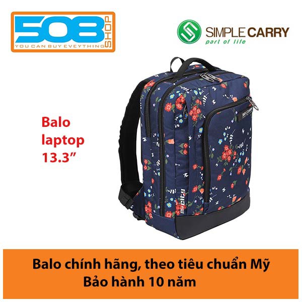 Balo Laptop SimpleCarry M-City (Hoa văn) cho laptop 13.3" – Bảo hành chính hãng 10 năm
