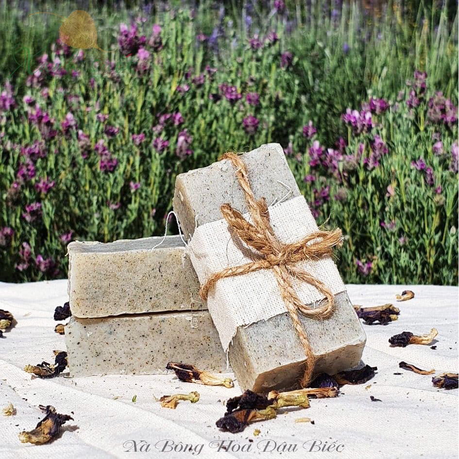 [Tùng Hạ Farm] Xà Bông Hoa Đậu Biếc- Butterfly Pea Handmade Soap [Xanh Suốt]