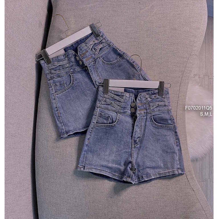 Quần short jeans xám
