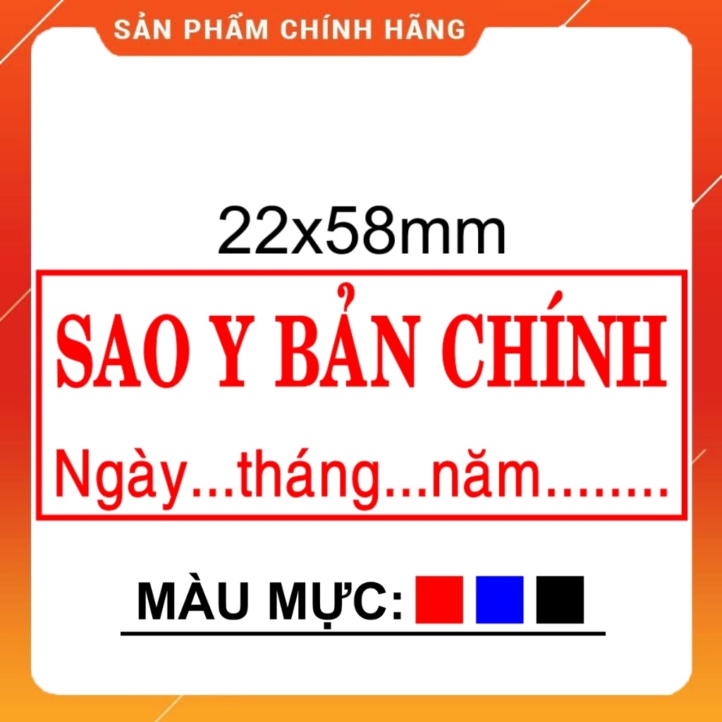 Con dấu sao y bản chính có kèm ngày tháng năm mực đỏ kích thước 14x38mm, 20x47mm