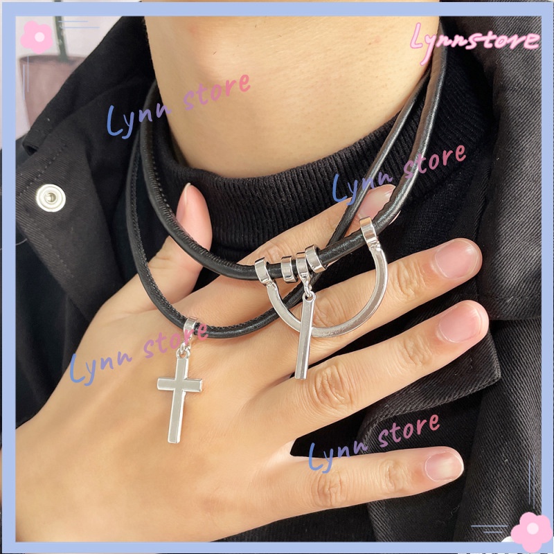 Vòng Cổ Choker Da Nhiều Lớp Mặt Thánh Giá Phong Cách Anime Tokyo Revengers Keisuke Baji Punk Cho Nam Và Nữ