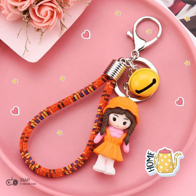 Móc khóa, móc túi đôi cặp nam nũ học sinh dễ thương cute  dùng làm quà tặng, dây treo balo, túi xách, ví cầm tay - Rap
