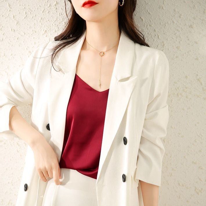 Áo Hai Dây Cổ Chữ V Chất Liệu Lụa Satin Cao Cấp | BigBuy360 - bigbuy360.vn