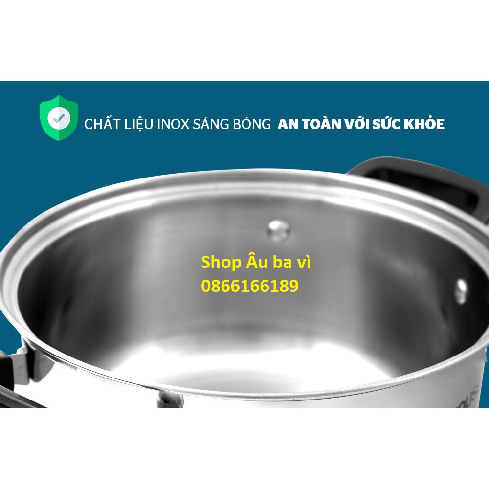 BỘ NỒI INOX 3 ĐÁY SUNHOUSE SH 333 hàng chính hãng , siêu bền