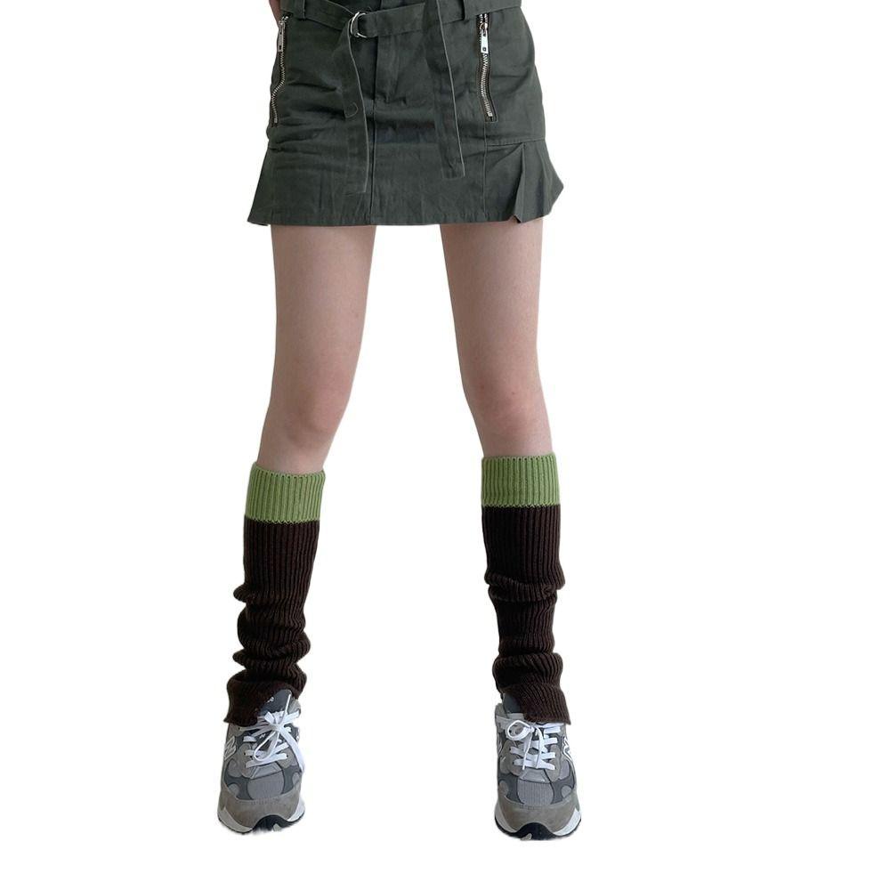 Vớ Dệt Kim Ống Loe Giữ Ấm Chân Phối Nút Thời Trang Mùa Thu Cho Nữ