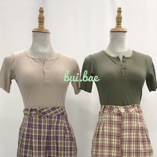 Áo crop top phối cổ V anh that(kèm video)