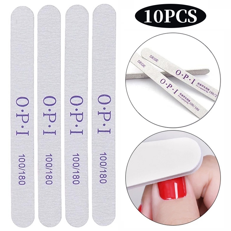 Set 10 Que Giũa Móng Chuyên Nghiệp 100 180 240 Bằng Chất Liệu Gỗ Xám