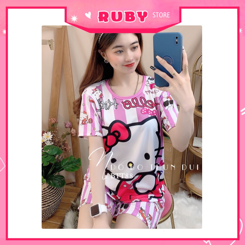 Đồ bộ nữ mặc nhà Free Size ❤️ Set bộ hoạt hình dễ thương chất thun mềm mịn mát ❤️ Rubystorevn