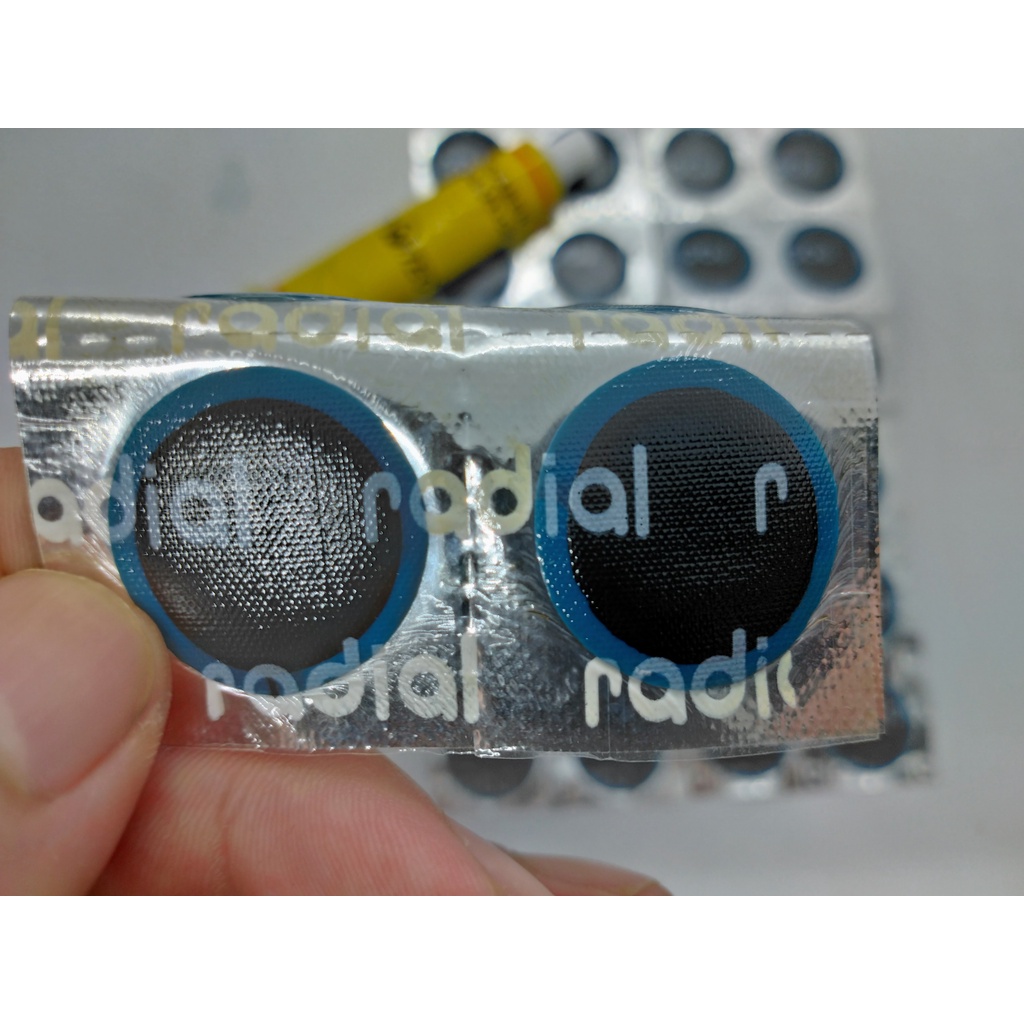 48 Miếng Vá Hình Săm Hình Tròn, Vá Ôtô, xe máy , xe đạp + 1 Tuýp Keo Kính Đầy Đủ Kích Thước - R-25