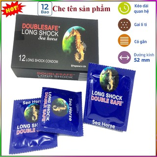 Bao cao su Double Safe Long shock kéo dài thời gian 12 bao