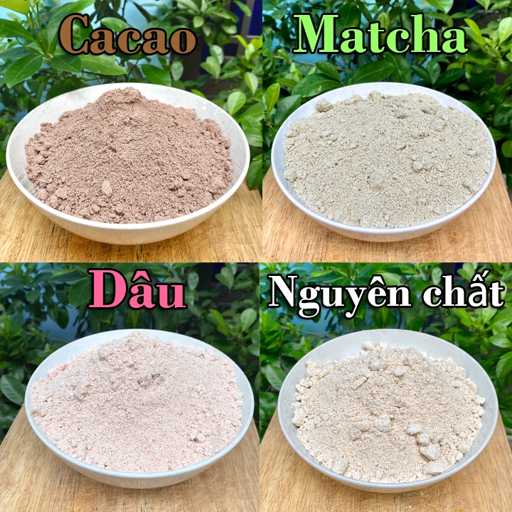 Bột Yến Mạch Nguyên Chất mix 3 Vị Cacao, Matcha, Dâu Xay Mịn Uống Liền, Nấu Cháo, Làm Bánh, Ăn Kiêng Giảm Cân, Eat Clean