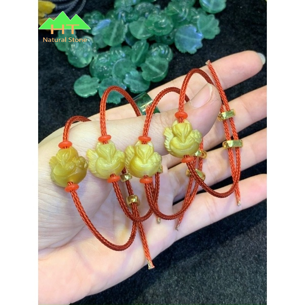 Vòng đeo tay dây cáp hồ ly mix đồng điếu đá mắt hô vàng tâm