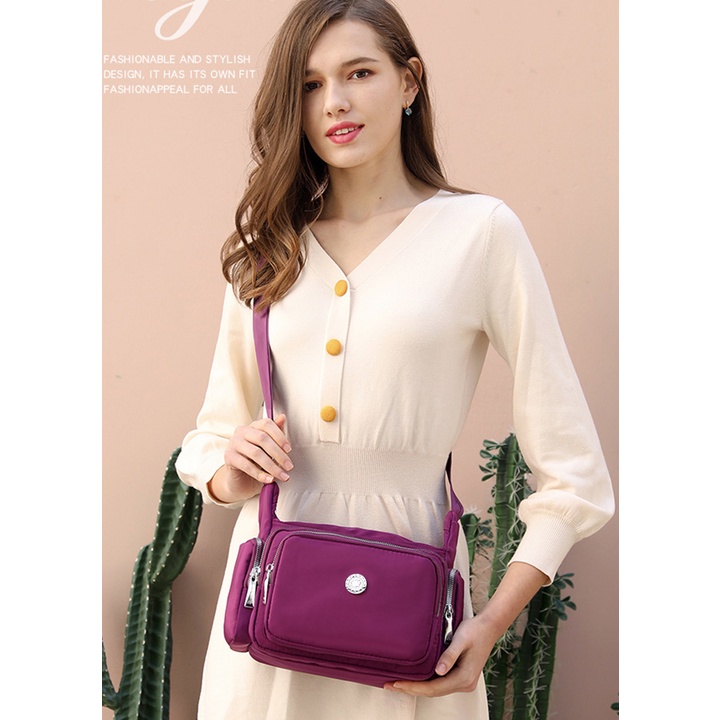 TÚI ĐEO CHÉO NỮ VẢI DÙ OXFORD CHỐNG THẤM NƯỚC, CHỐNG XƯỚC CAO CẤP SIZE 24CM TUI-09