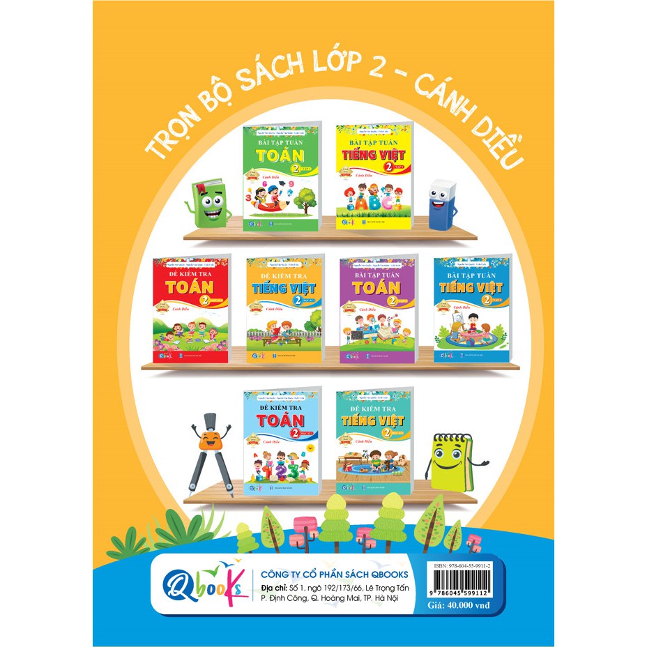 Sách Đề Kiểm Tra Tiếng Việt Lớp 2 Cánh Diều Học Kì 1 (1 cuốn)
