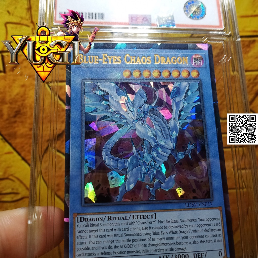 Bài yugioh lá Blue Eyes Chaos Dragon Thanh Nhãn Hỗn Long hiệu ứng phản quang Holofoil Rare 1458 D5 1-3