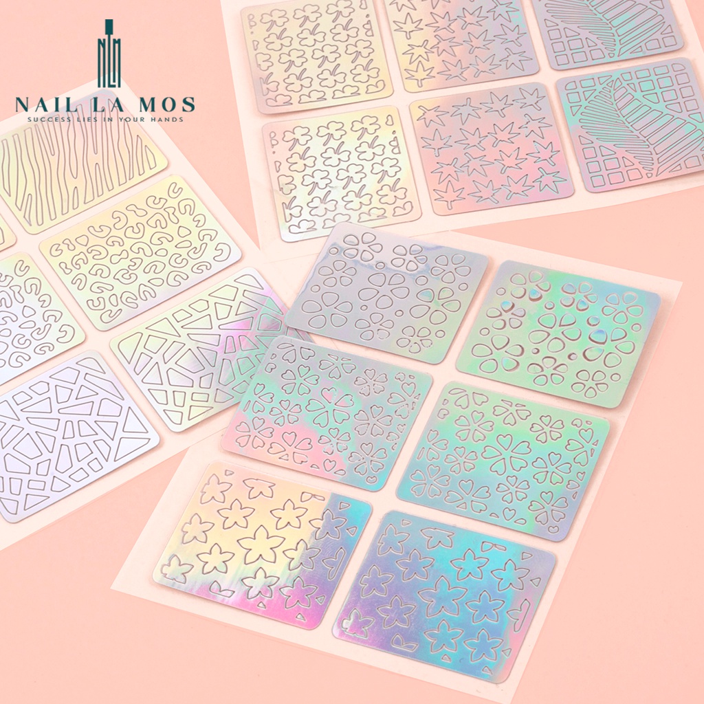 Set 24 tấm gồm 72 mẫu miếng dán hỗ trợ sơn móng tay – Sticker tip guides 3d french nail