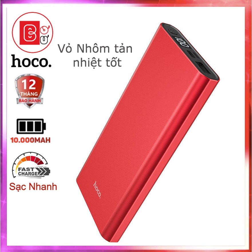 Sạc Dự Phòng Hoco j68 10.000mah 10W hỗ trợ sạc nhanh 2.1A có màng hình Led Pin Sạc dự Phòng Dự Phòng-Bơ Bư