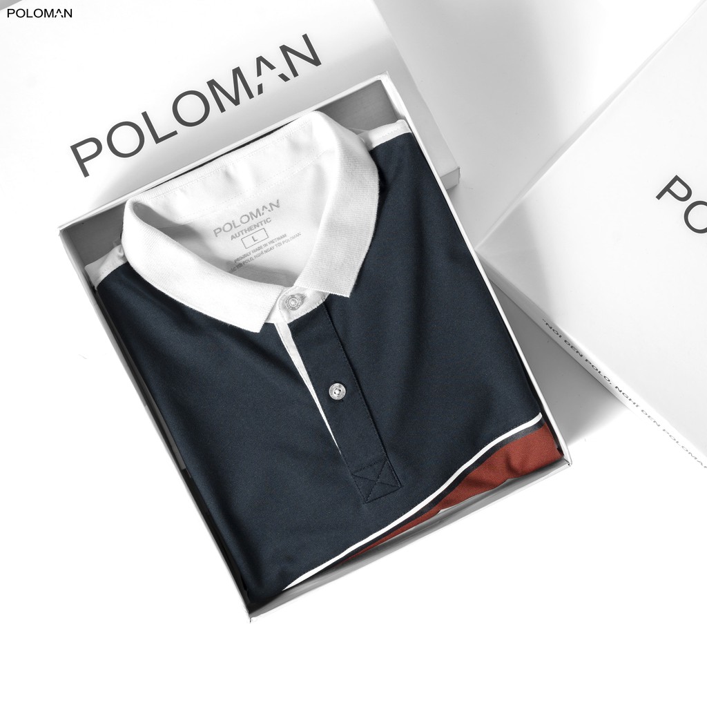 Áo Polo nam cổ bẻ phối TIDAL vải cá sấu Cotton xuất xịn,chuẩn form, sang trọng - thanh lịch - POLOMAN | BigBuy360 - bigbuy360.vn