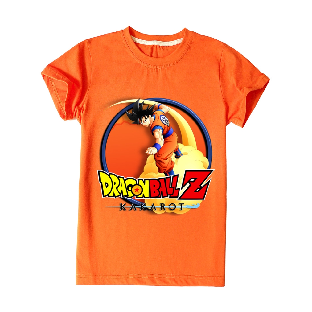 Áo Thun Tay Ngắn In Hình Dragon Ball Z Goku Dành Cho Bé Từ 4-15 Tuổi
