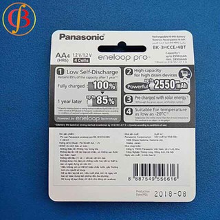 Pin sạc AA Panasonic Eneloop 2550Mah (Vỉ 4 Viên)
