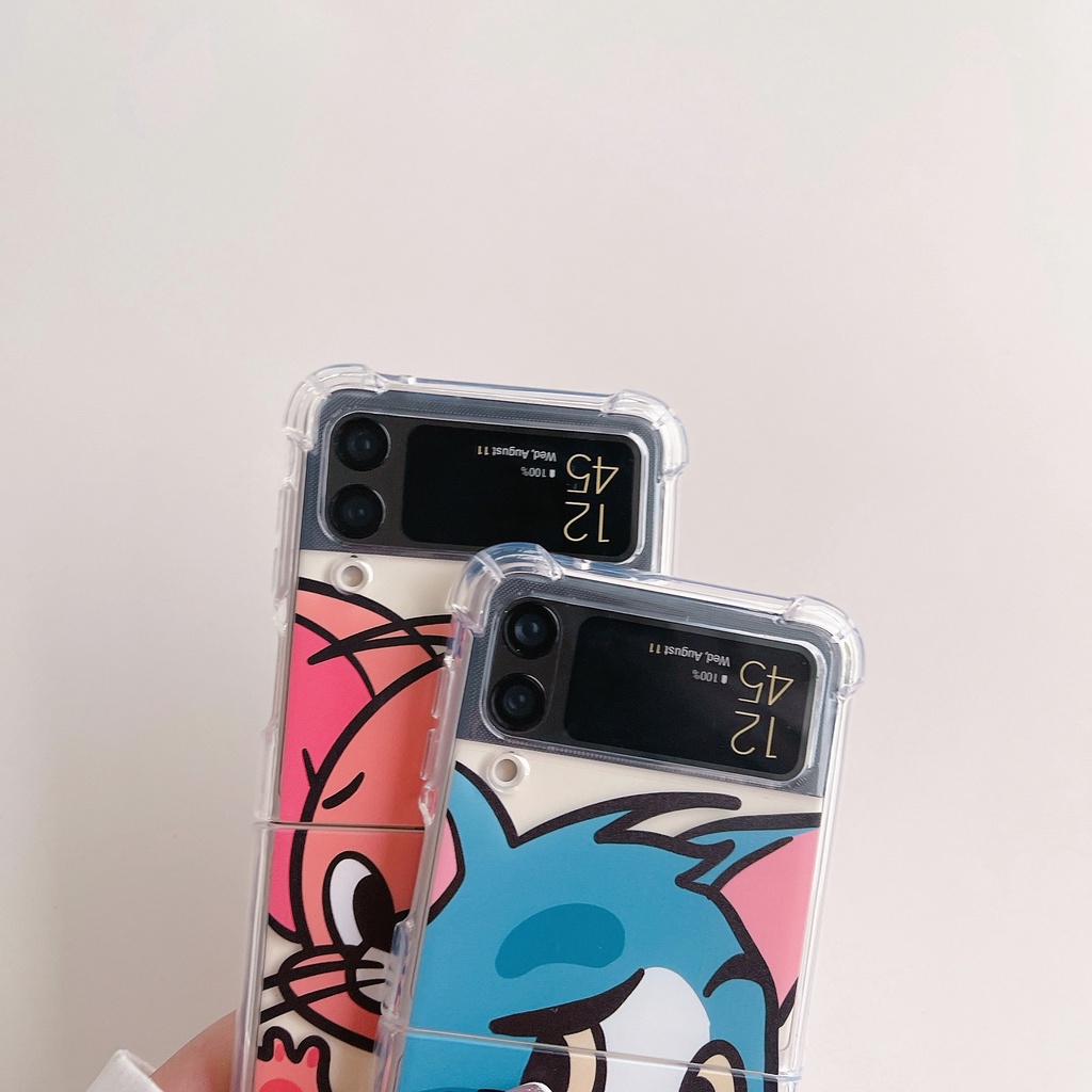 Ốp Điện Thoại TPU Mềm Trong Suốt Chống Sốc Họa Tiết Bướm Hoa Cho Samsung Galaxy Z Flip 3 5G