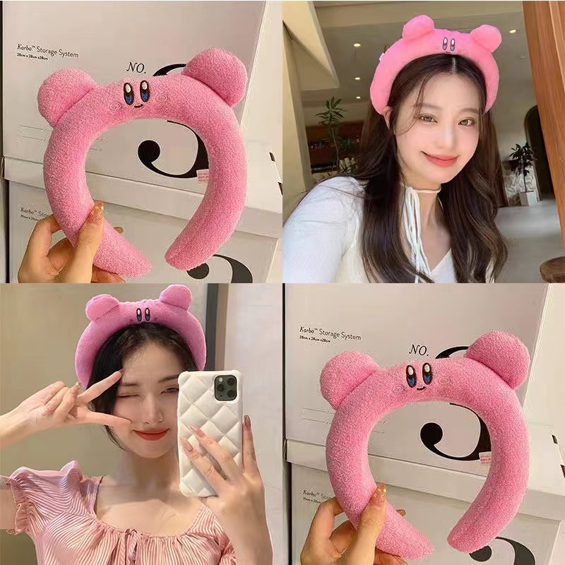 Băng Đô Cài Tóc Hình Ngôi Sao Kirby Màu Hồng Thời Trang Cho Nữ