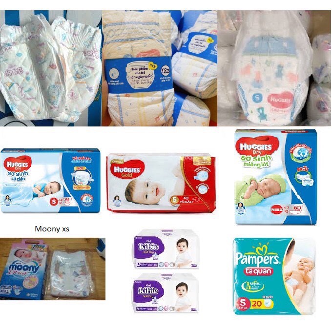 Bỉm quần/dán Huggies NB/S/M/L/XL 100 miếng mp